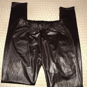 Pleather brown leggings one size- NWT